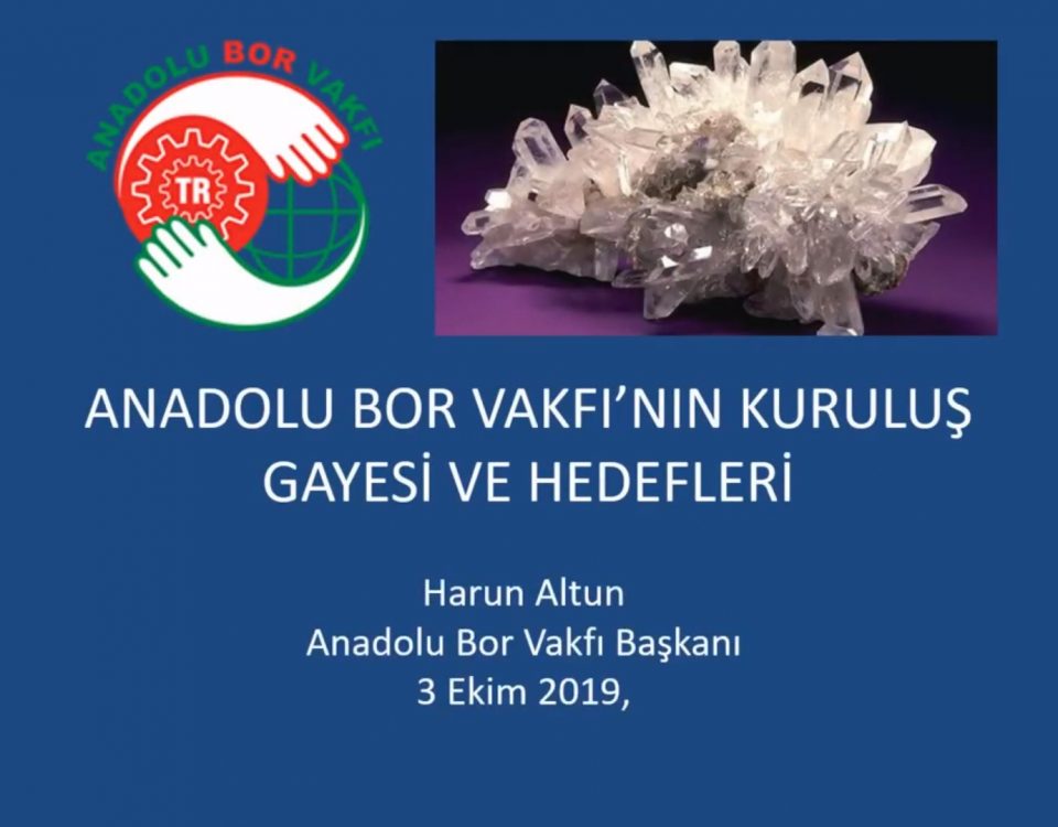 Anadolu Bor Vakfı Sunusu - Harun Altun